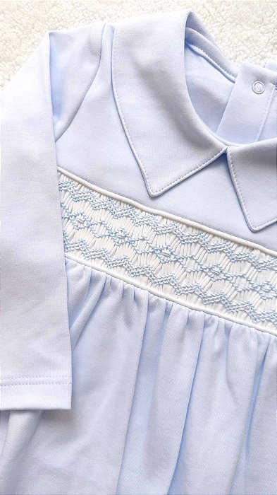 Macacão Casinha de Abelha Azul Celeste