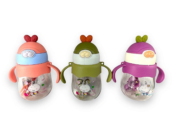 Garrafinha Infantil Rabbit Baby Colorida C/ Alça Exclusiva