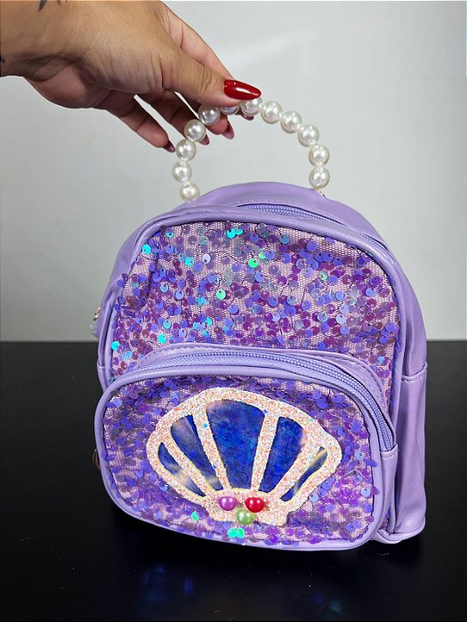 Mochila Infantil Conchas Pérolas