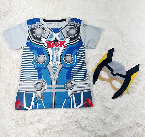Camiseta e Máscara Infantil Personagens