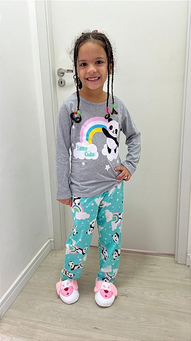Conjunto Pijama Manga Longa e calça do 4 ao 8 (3925)