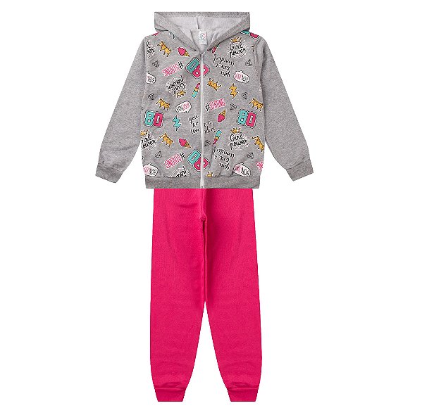 Conjunto Moletom C/ Ziper 10 ao 16 Meninas (1065)