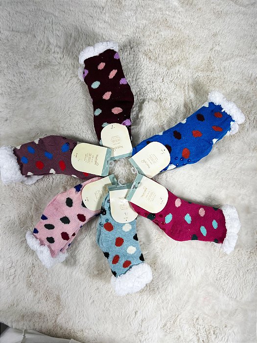 Meia Térmica-Inverno Bolinhas