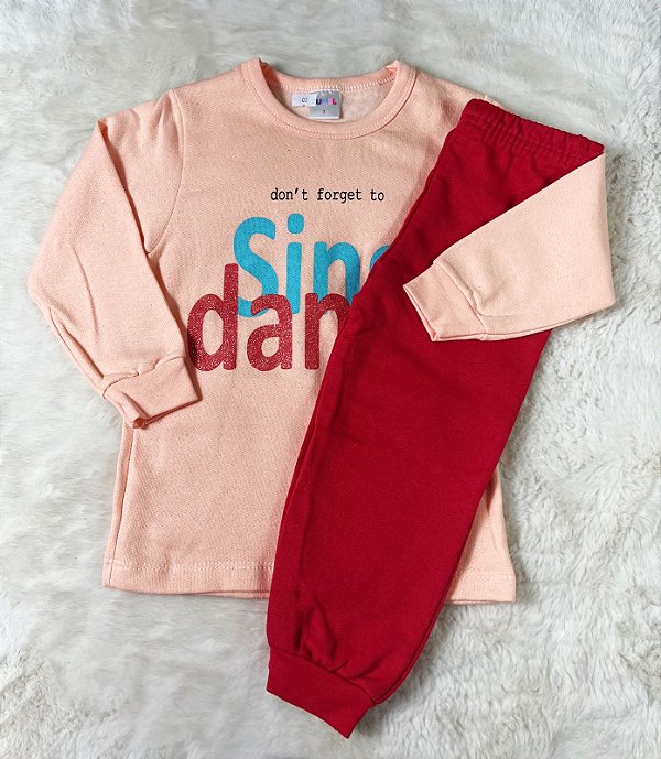 Conjunto Moletom Infantil Feminino S/ Capuz Personagens 1 ao 3