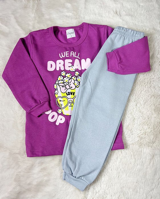 Conjunto Moletom Infantil Feminino S/ Capuz  Modelos Personagens 4 ao 8