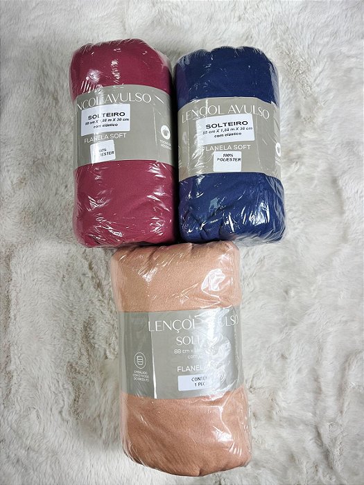 Lençol Avulso Solteiro - Flanela Soft C/ Elástico