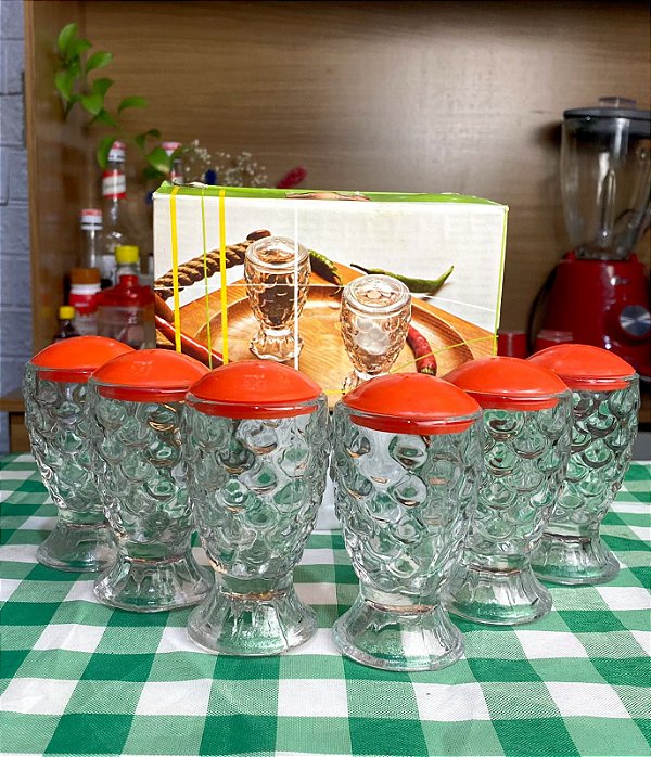 Saleiro/Pimenteiro De Vidro C/ 6 Peças