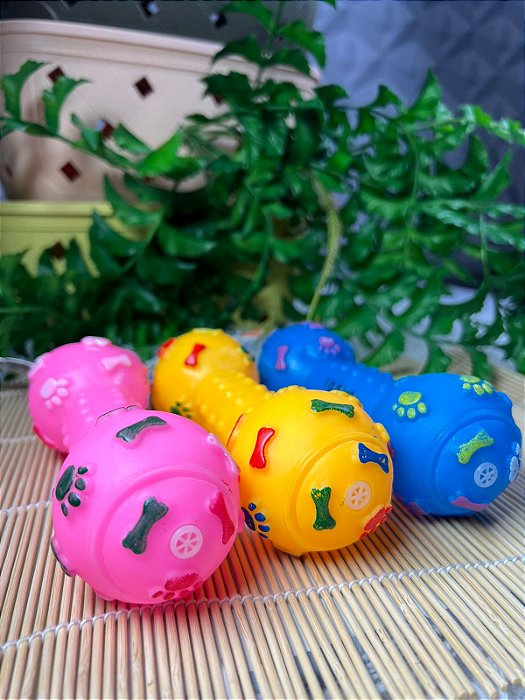 Brinquedo Pet Halteres Patinhas Sonoro