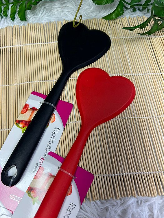 Talheres de Silicone Espátula Coração