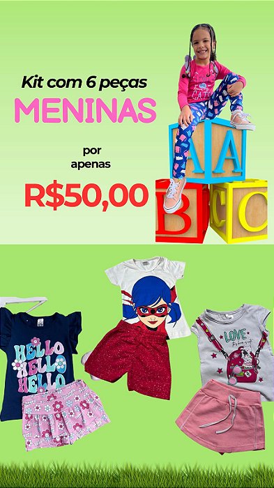 Kit 3 Conjuntinhos Infantil (ESTAMPAS SORTIDAS) - SUPER PROMOÇÂO
