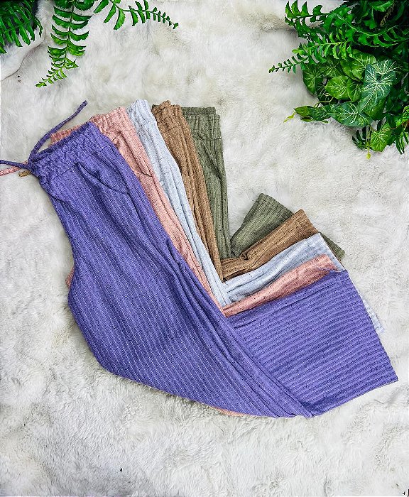 Calça Feminina Moda Casual Perna Larga - Oversized