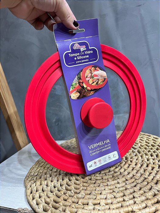 Tampa de Vidro e Silicone