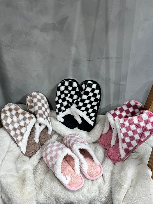 Pantufa Adulto Xadrez