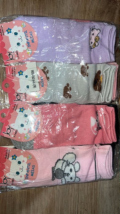 Kit 12 Pares de Meia Infantil Kids