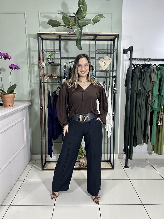 Blusa com manga bufante