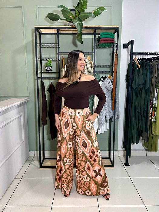 Blusa ombro a ombro em viscolycra