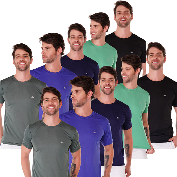 Kit 25 Camisetas Masculina Dry Fit Atacado Lisas Uniforme