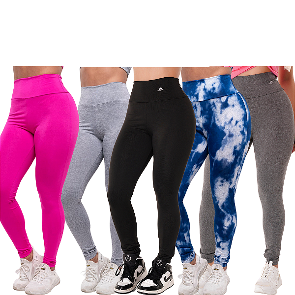 Kit 5 Calça Legging Fitness Academia Sortidas