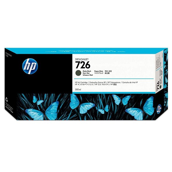 Cartucho de Plotter HP 726 - CH575A Preto Fosco