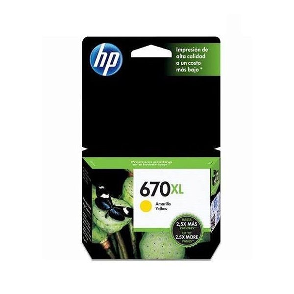 Cartucho HP 670XL - CZ120A Amarelo