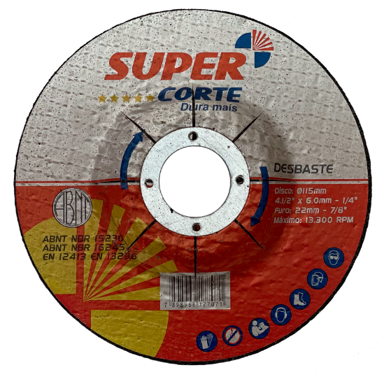 Disco de Desbaste  4.1/2’’ x 6,0 mm - Super