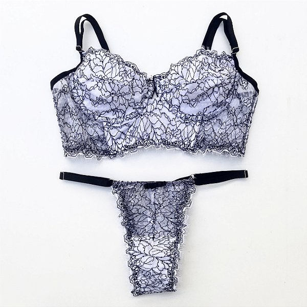 Conjunto Dani - Branco com preto