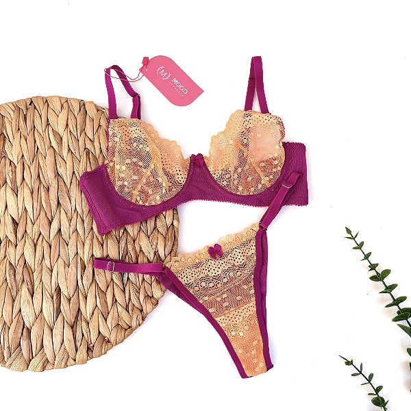 Conjunto Paty - Violeta + Laranja