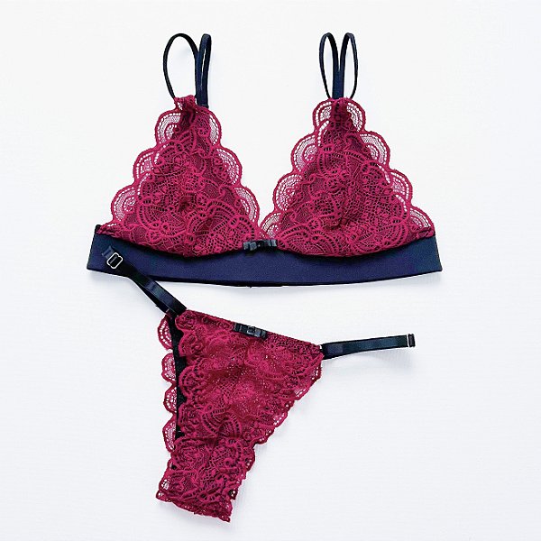 Conjunto Betina - Vinho com preto