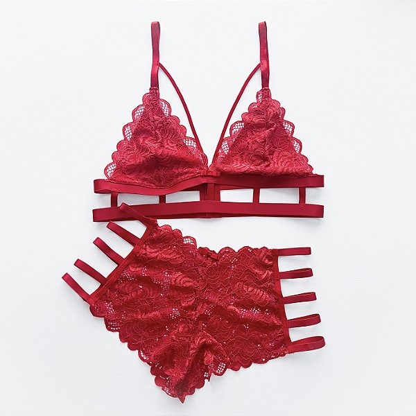Conjunto Hellen - Vermelho