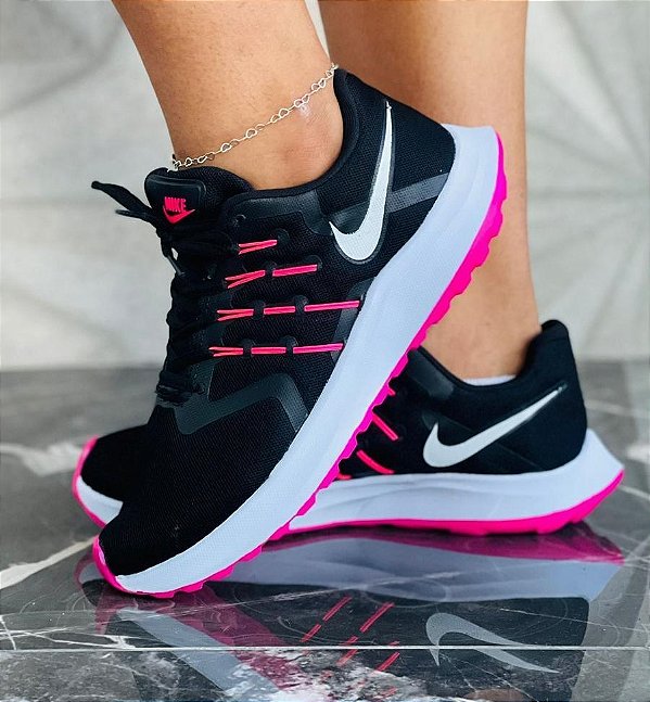 Tenis Nike feminino preto e rosa - Loja Drika Calçados, sapatilhas,  rasteirinhas, tênis em geral