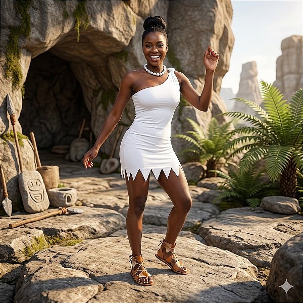 Fantasia Wilma Flintstones Helanca Adulto - SOMENTE ALUGUEL