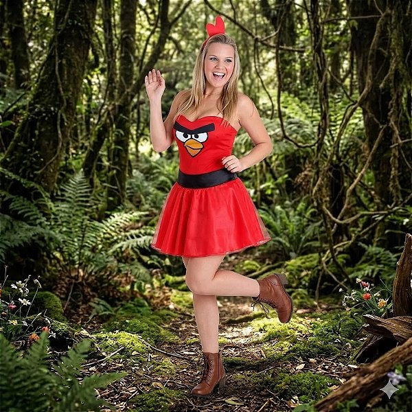 Fantasia Angry Birds Red Adulto - SOMENTE ALUGUEL