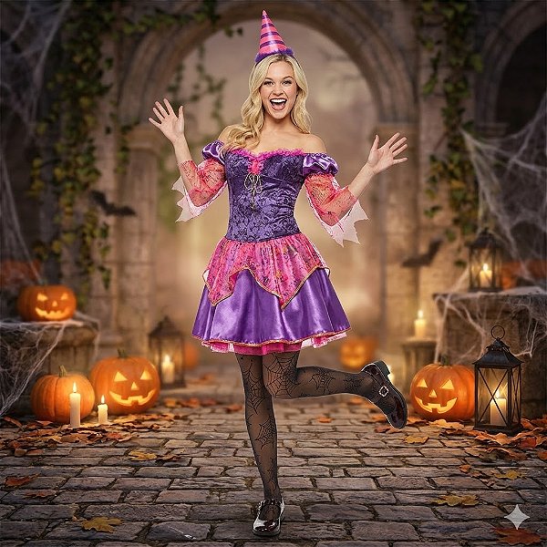Fantasia Bruxa Lolita Adulto - SOMENTE ALUGUEL