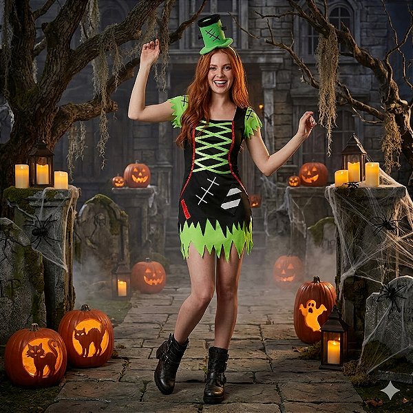 Fantasia Frankstein Verde Adulto - SOMENTE ALUGUEL