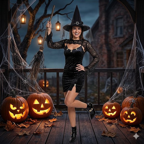 Fantasia Bruxinha Bolero Adulto - SOMENTE ALUGUEL