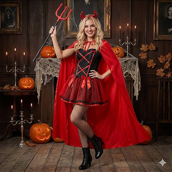 Fantasia Diaba Rubi Adulto - SOMENTE ALUGUEL