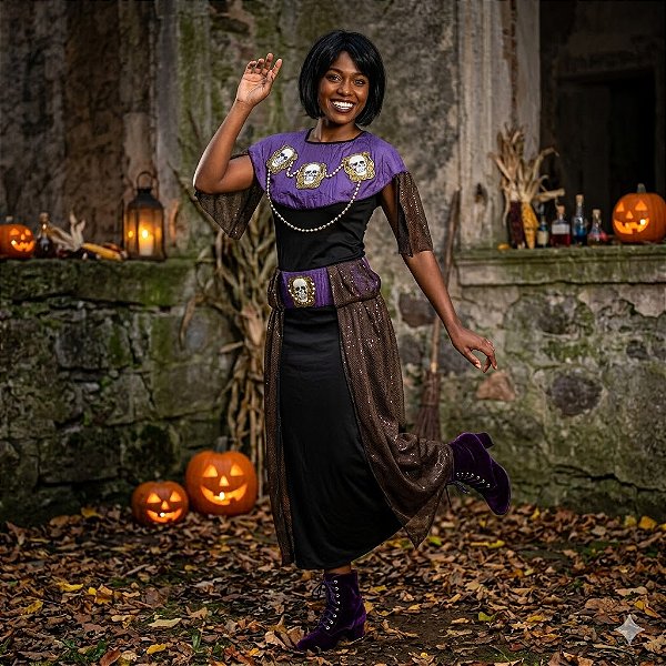 Fantasia Crânicola Roxa Adulto - SOMENTE ALUGUEL