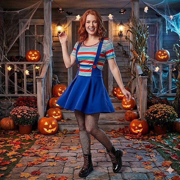 Fantasia Chucky Feminina Adulto - SOMENTE ALUGUEL