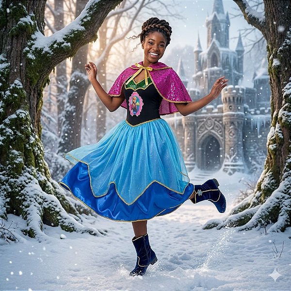 Fantasia Anna de Arendelle Adulto - SOMENTE ALUGUEL
