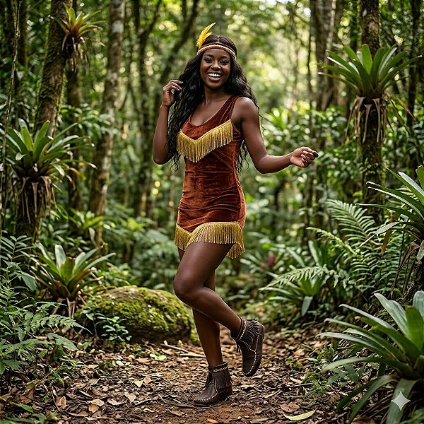 Fantasia Pocahontas Short Adulto - SOMENTE ALUGUEL