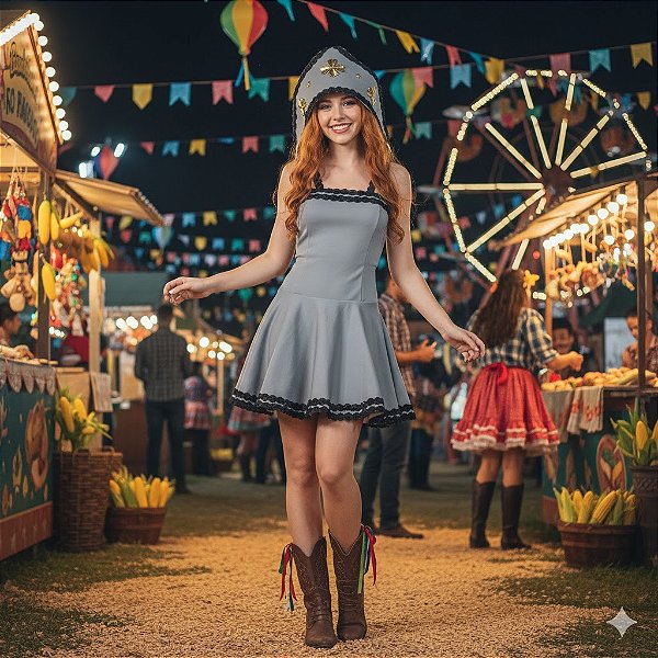 Fantasia Cangaceira Alças Adulto - SOMENTE ALUGUEL