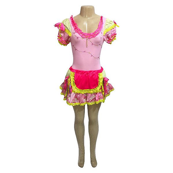 Conjunto Junino Pink Neon - SOMENTE ALUGUEL