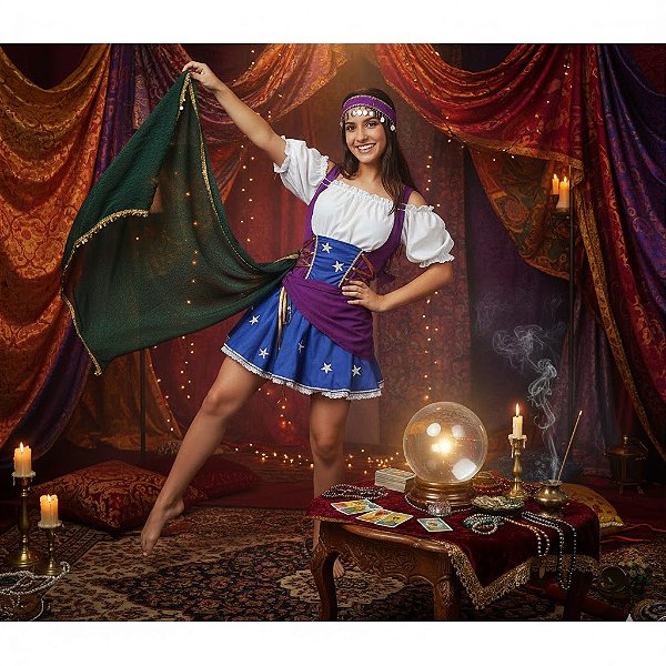 Fantasia Cigana Esmeralda Adulto - SOMENTE ALUGUEL