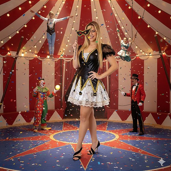 Fantasia Colombina Adulto - SOMENTE ALUGUEL