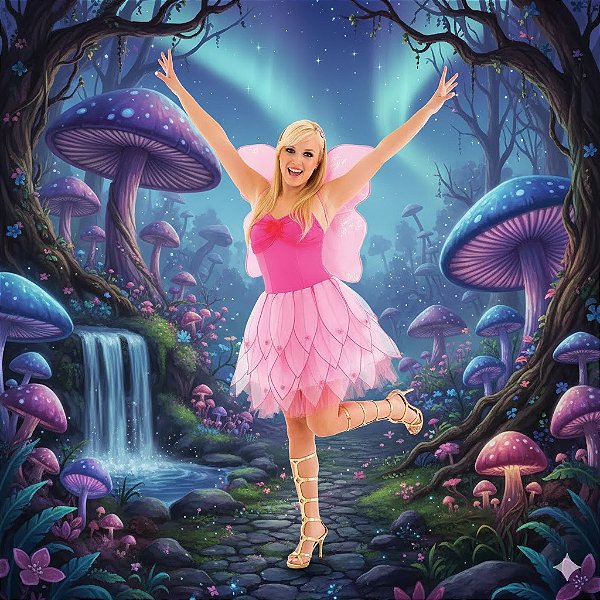 Fantasia Fada Pink Alças Adulto - SOMENTE ALUGUEL