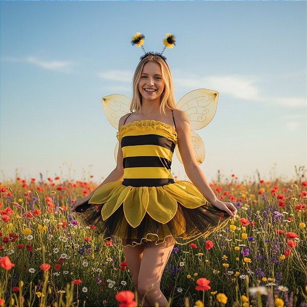 Fantasia Abelha Tule Adulto - SOMENTE ALUGUEL