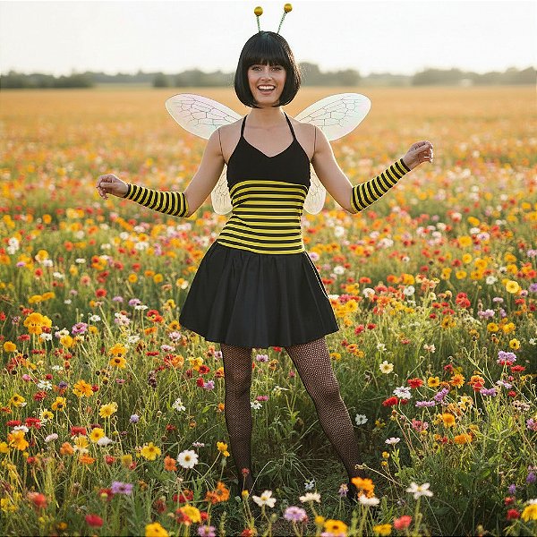 Fantasia Abelha Veludo Adulto - SOMENTE ALUGUEL