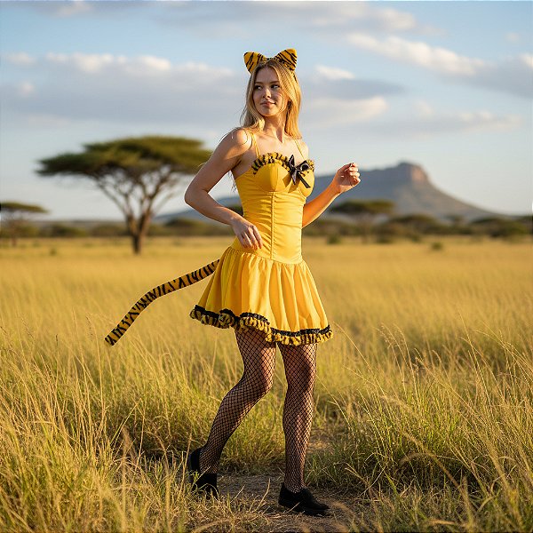 Fantasia Tigresa Fitas Adulto - SOMENTE ALUGUEL