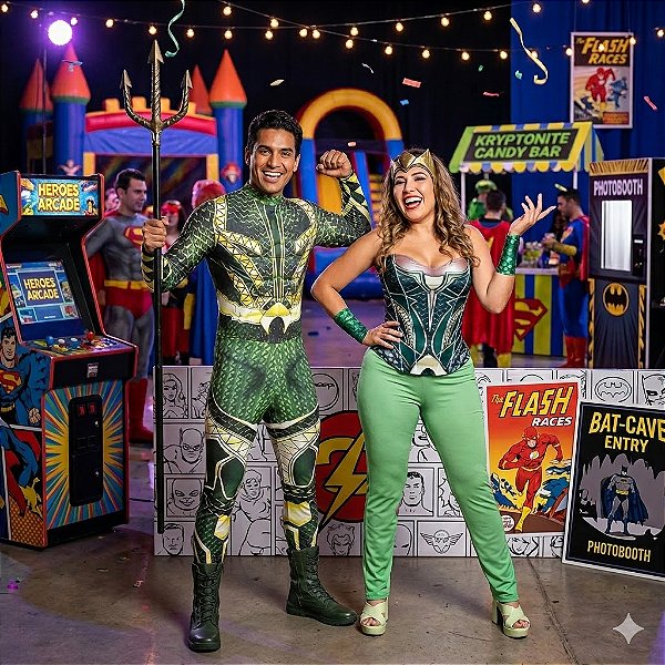 Fantasias Casal Aquaman Adulto - SOMENTE ALUGUEL