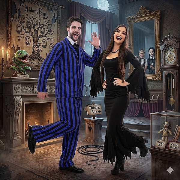 Fantasias Casal Adams Luxo Adulto - SOMENTE ALUGUEL